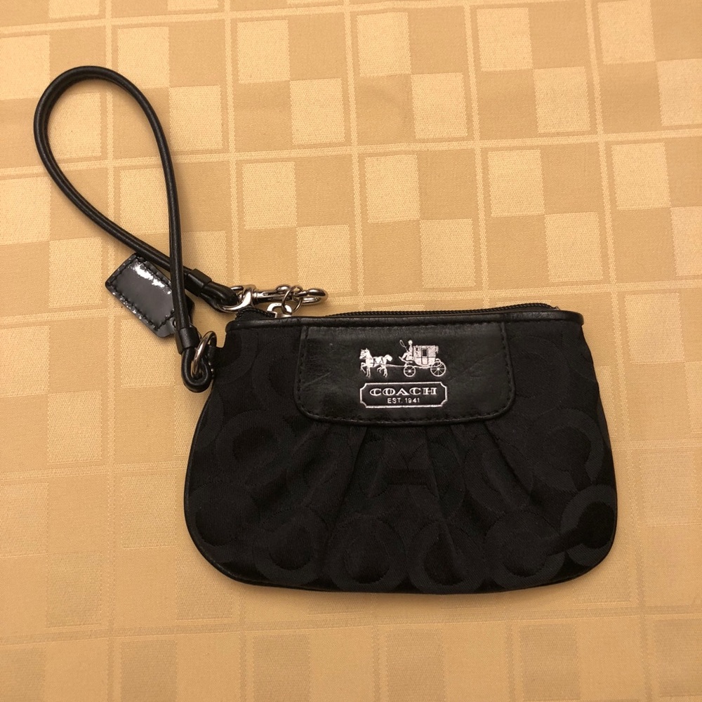 EUC Black Coach Wristlet